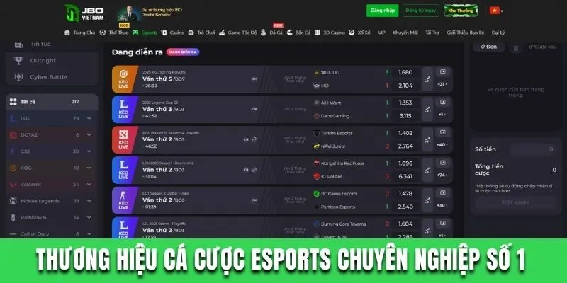 Thương hiệu cá cược Esports chuyên nghiệp số 1